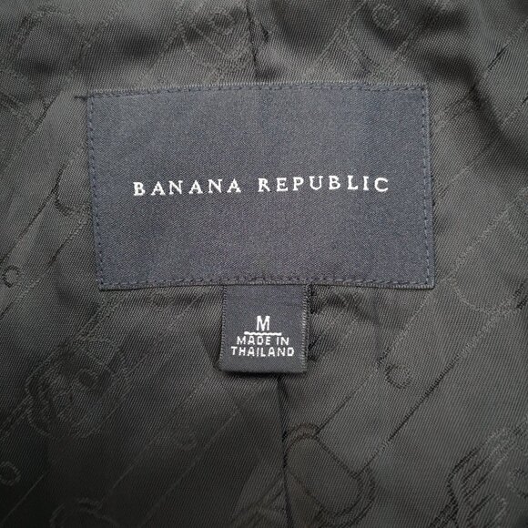 Banana Republic Ladies Size Medium Lined Black Wool Blend  Belted Pea Coat - Picture 3 of 14